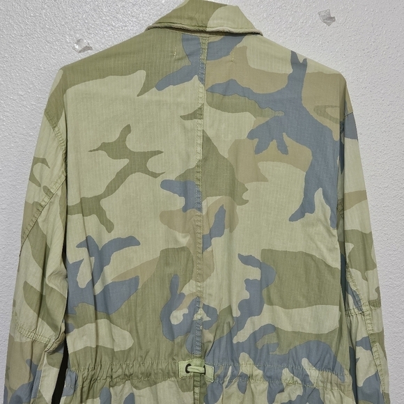 Free People camo utility cargo grunge core style jacket size xsmall oversized - Picture 11 of 14